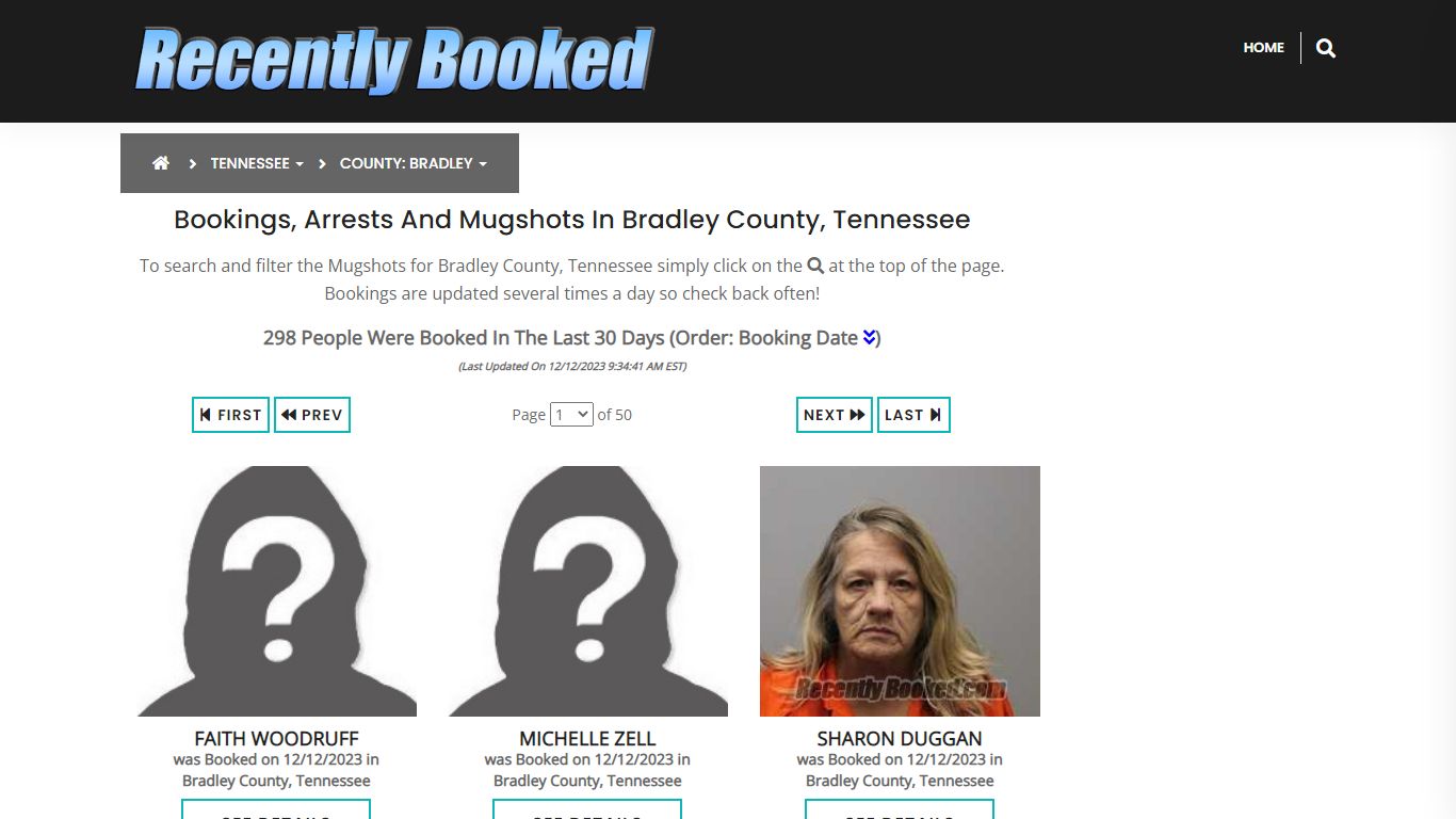 Bookings, Arrests and Mugshots in Bradley County, Tennessee